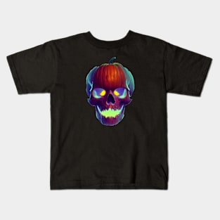 Pumpkin Halloween skull II Kids T-Shirt